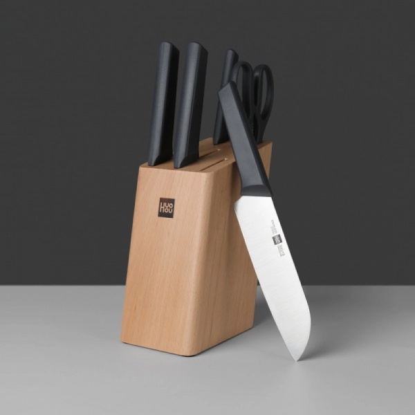 Набор ножей с подставкой Huo Hou Youth Edition Kitchen Stainless Steel Knife Set 6 в 1